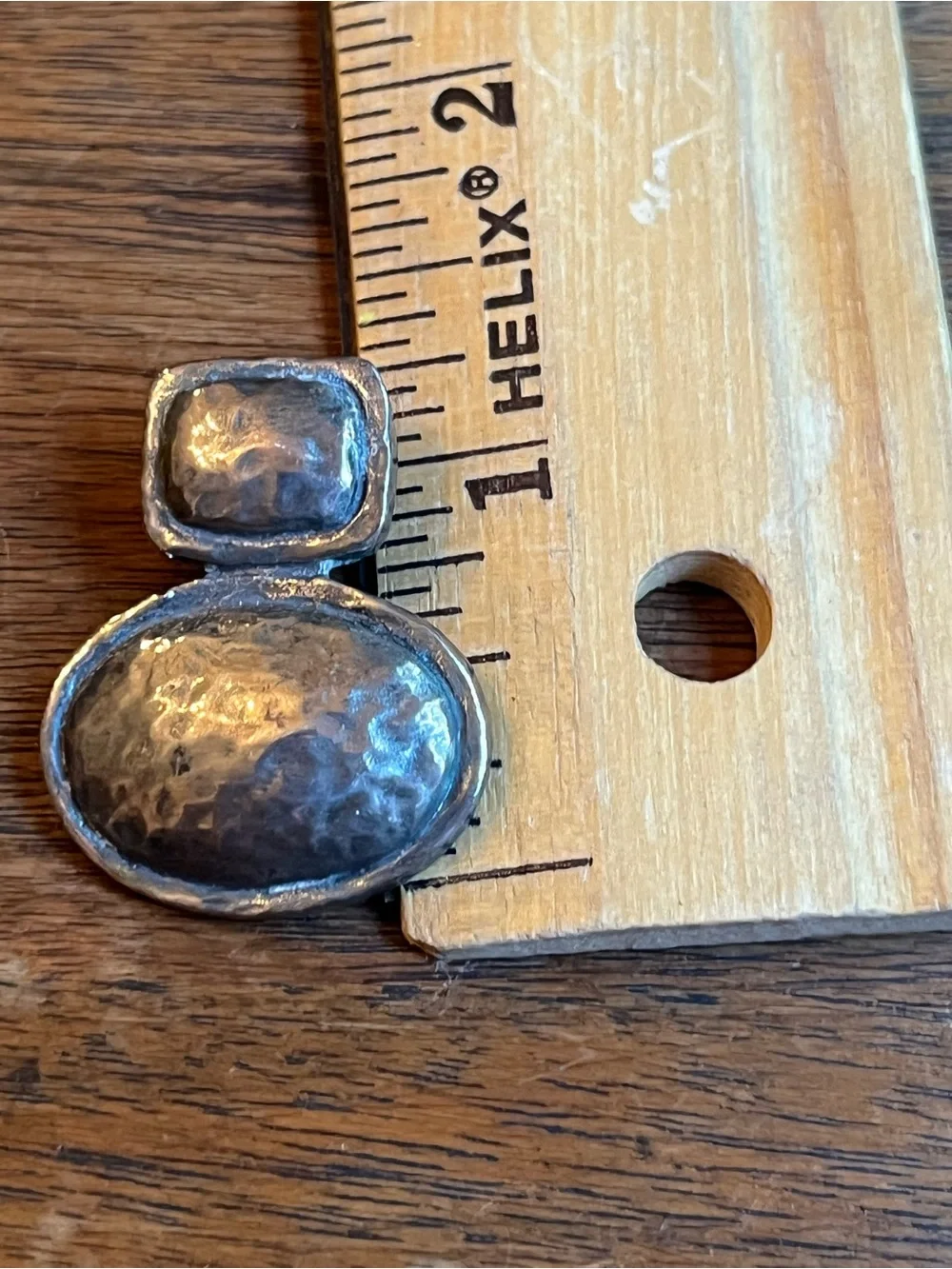 Hammered Sterling Silver artisan Oval Drop Pendant by Barse Jewerly